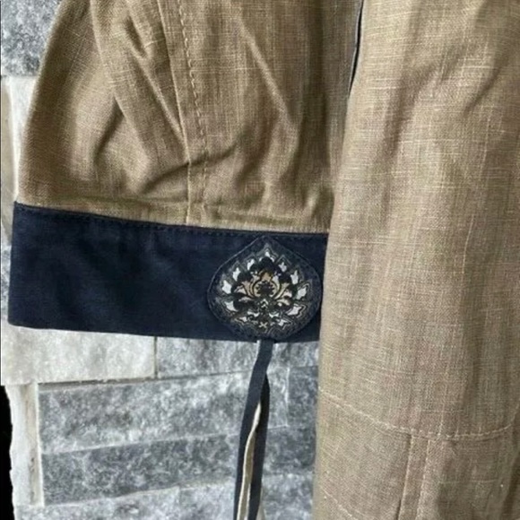 Women's SFR SANTA FE RE-CREATIONS EUC Cotton Fringe Patchwork Jacket-Brown-Small - Picture 6 of 7